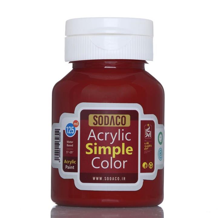 رنگ اکریلیک  ساده سوداکو 125 میل قرمز سیر  کد  acrylic simple 232